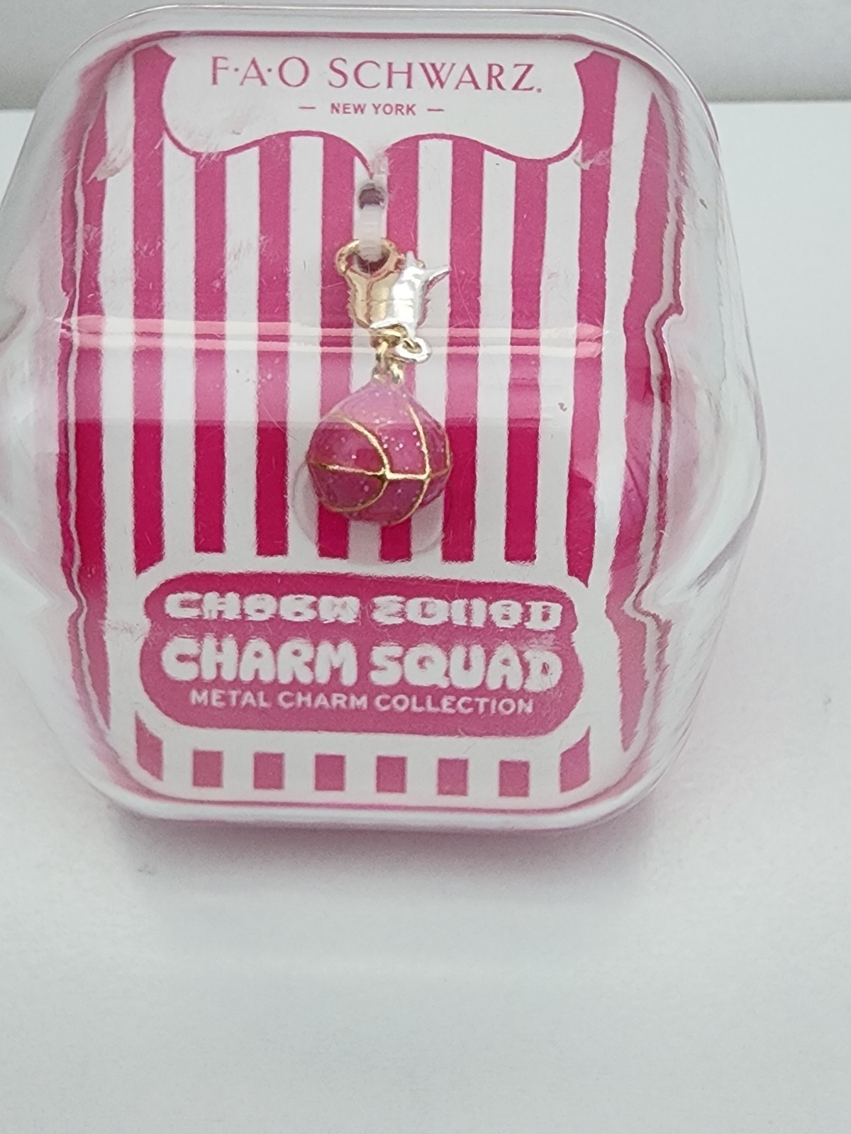 FAO Schwarz Jewelry Basketball Charm Pink/ gold Basketball