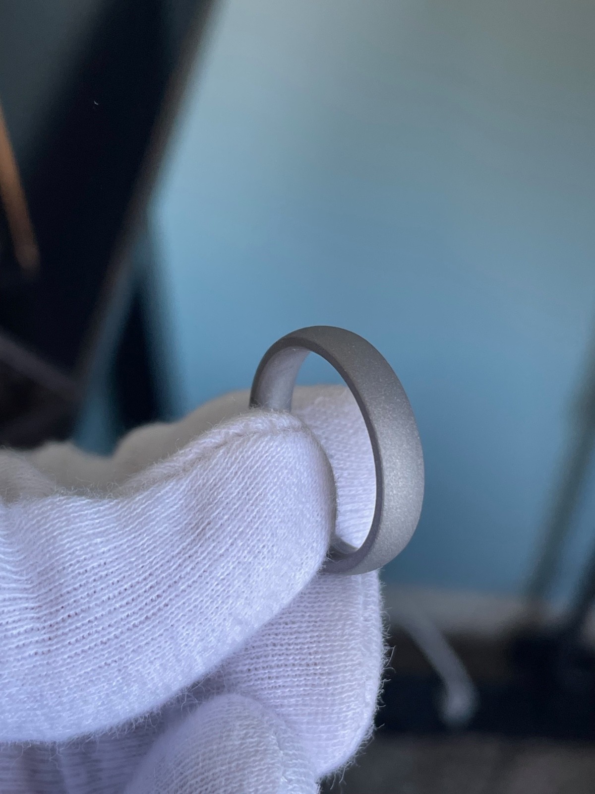 4.5mm Sandblasted Titanium Ring, Mens Wedding Band, Unique Look