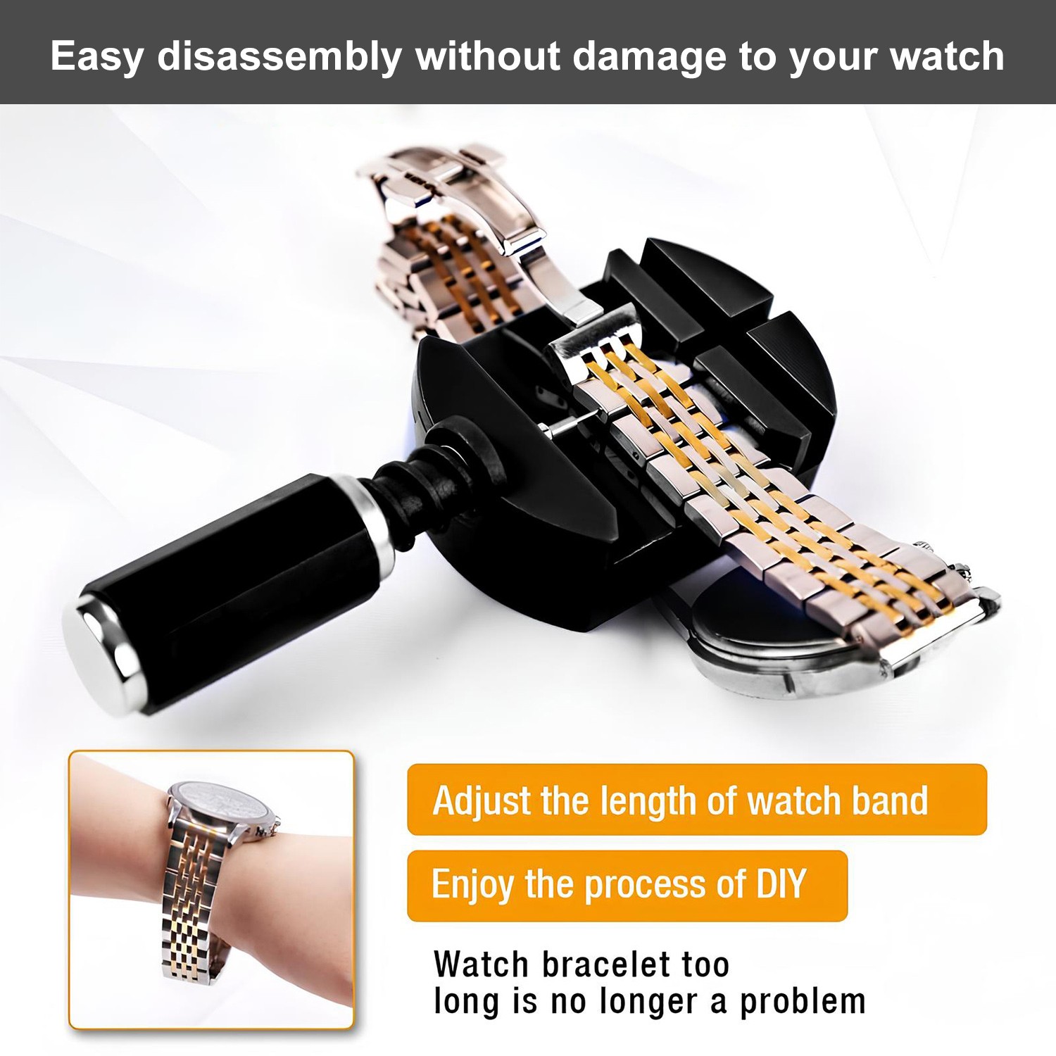 11 PCS Watch Link Removal Kit, Watch Band Sizing Tool for Watch Strap Adjustment
