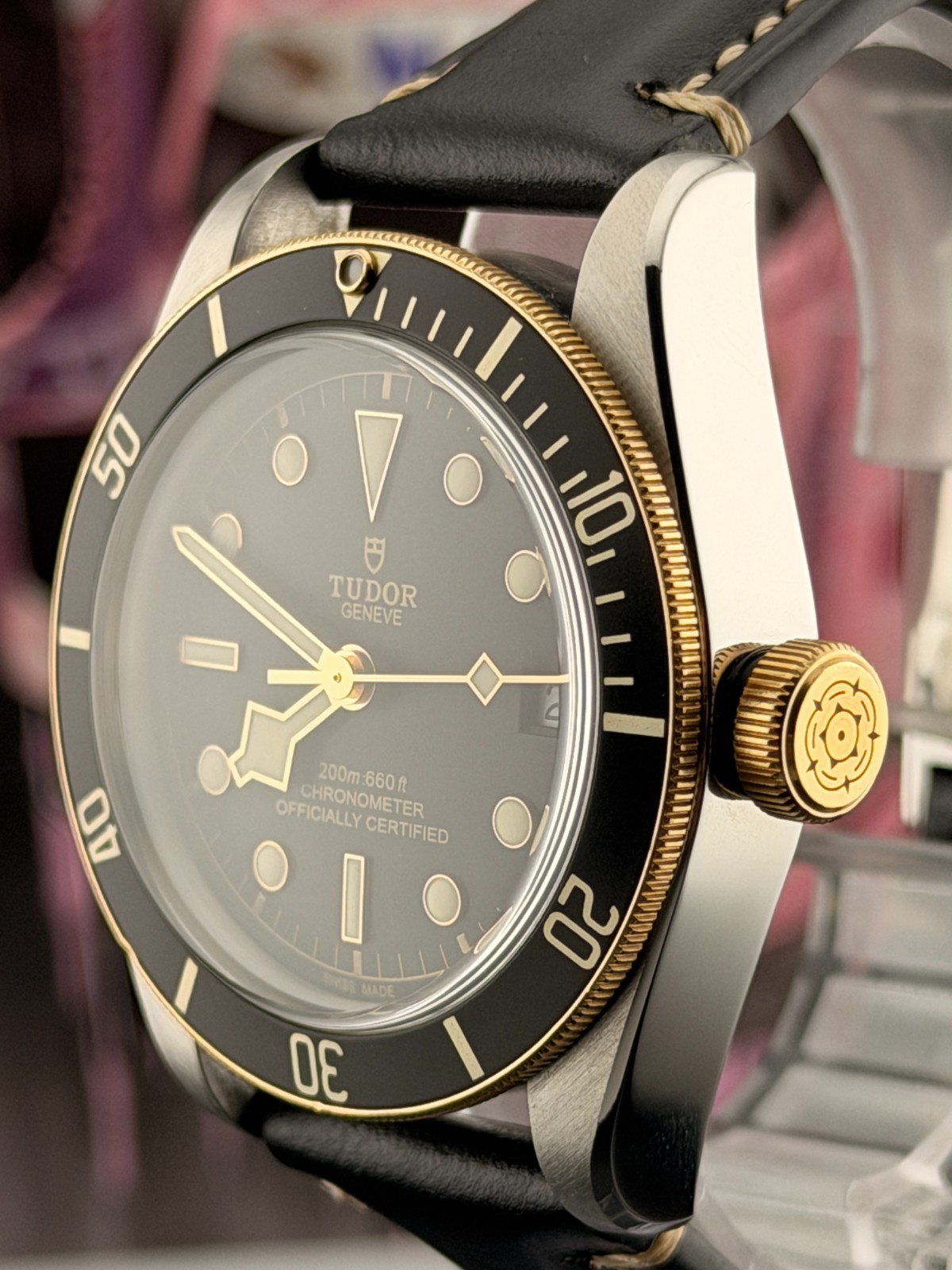 2020 Tudor Black Bay 41mm Steel Gold S&G Leather Strap Watch 79733N B+P