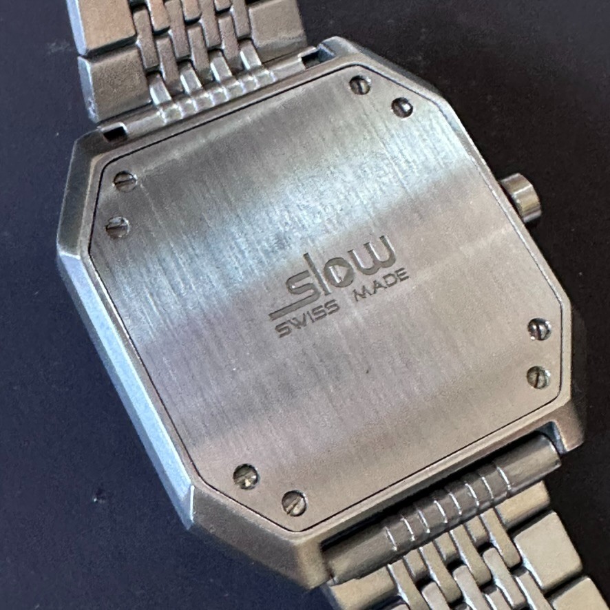 Slow Watch Jo 02 Stainless Steel Black Dial 24Hr Swiss Quartz – Excellent w/ Box
