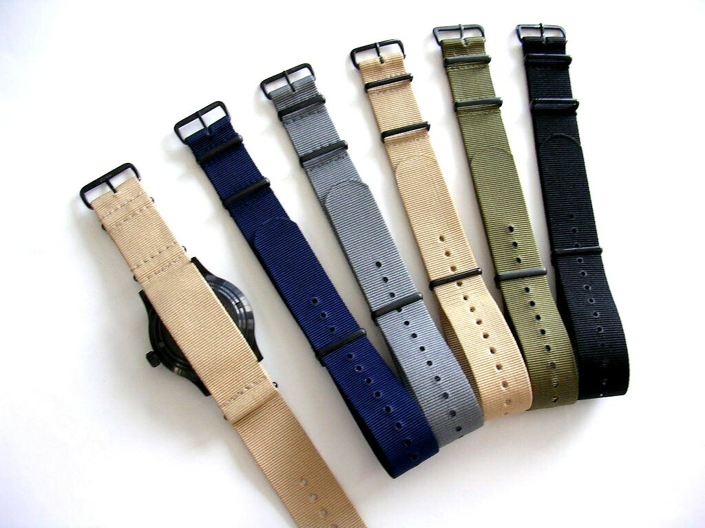 24mm Green NATO G10 PVD Premium Nylon watch band strap RAF IW SUISSE 18 19 20 22