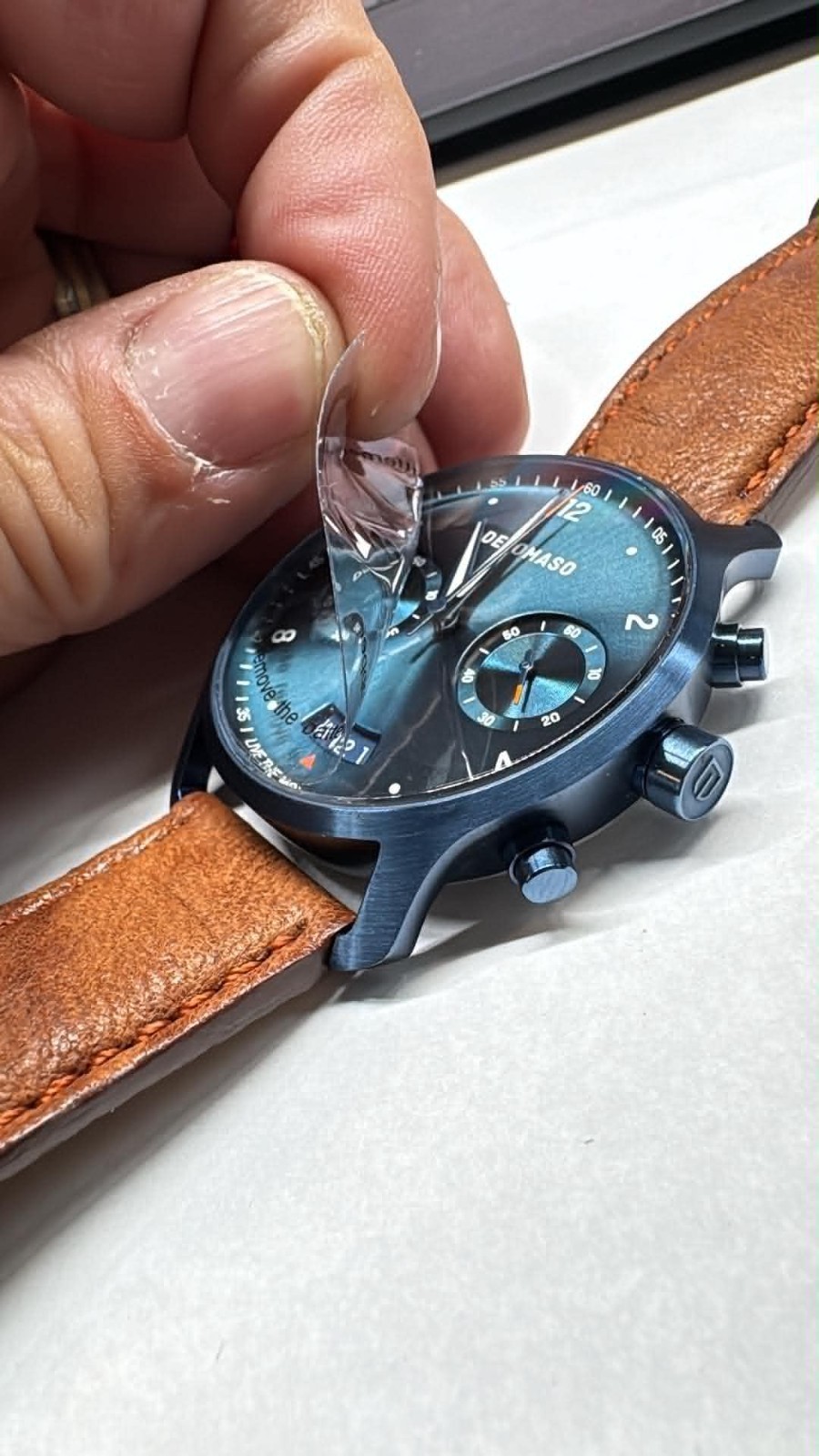 NEW Mens 42mm Detomaso Chrono QTZ Metalic blue D02-15 G2404 watch A40