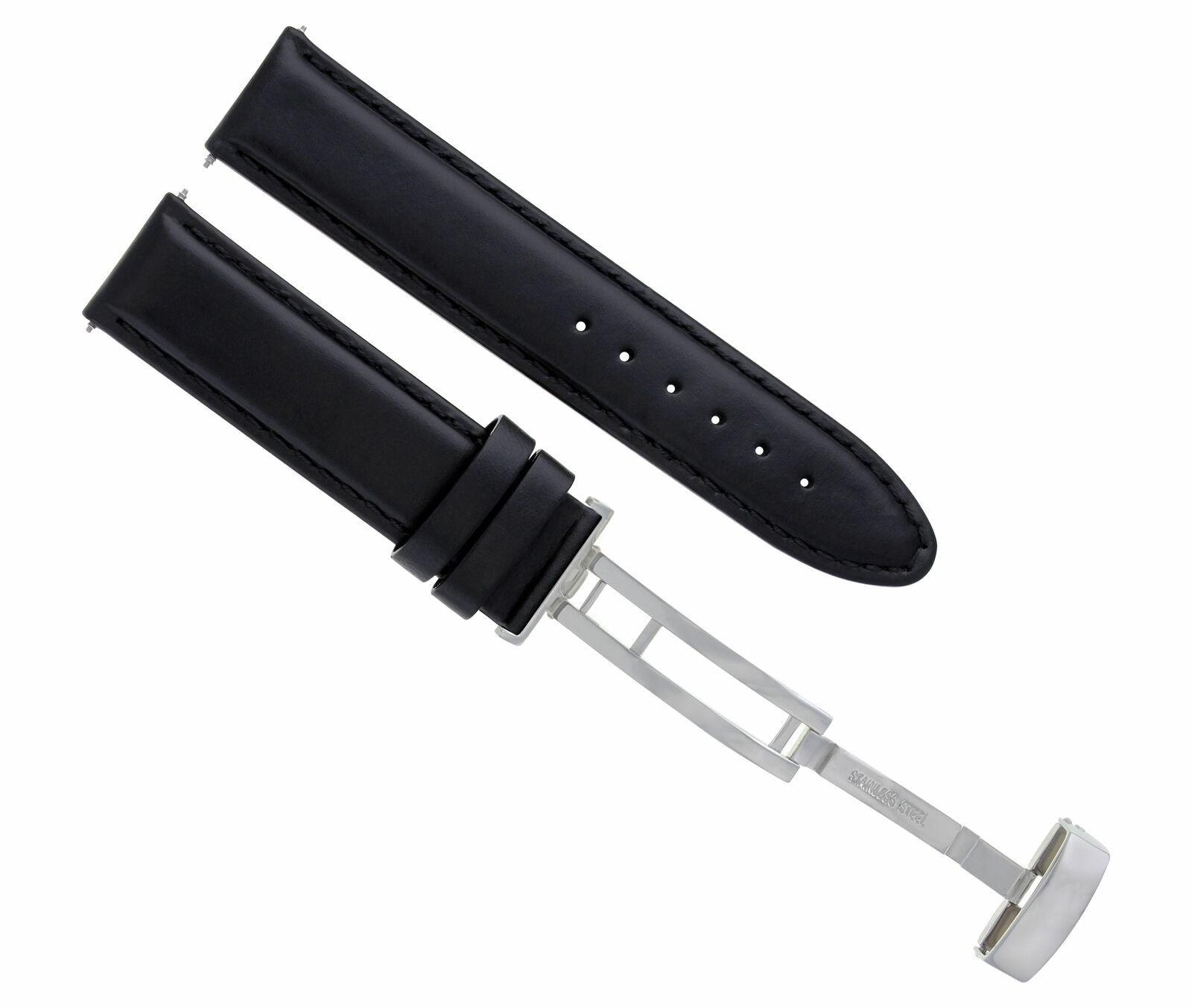 18-24MM GENUINE LEATHER BAND STRAP SMOOTH CLASP FOR BREITLING
