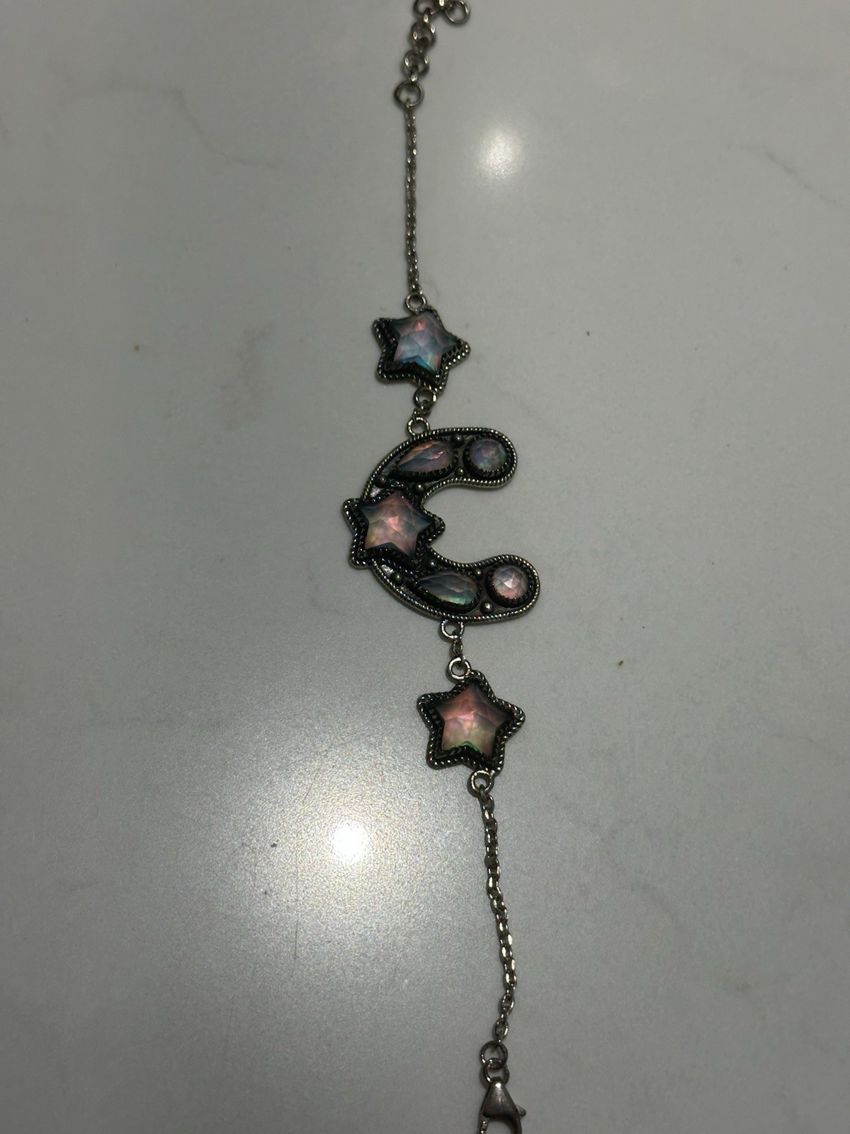 Krush Kandy Boutique Sterling Bracelet Horseshoe With Rainbow Moonstone New