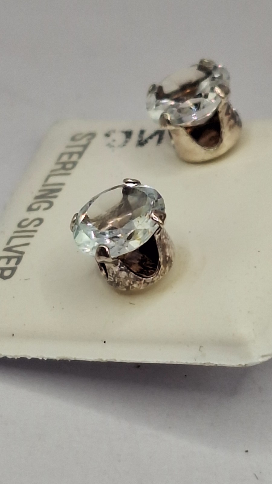 925 Silver Topaz Approx. 1 CT (6x3mm) Designer Earrings.