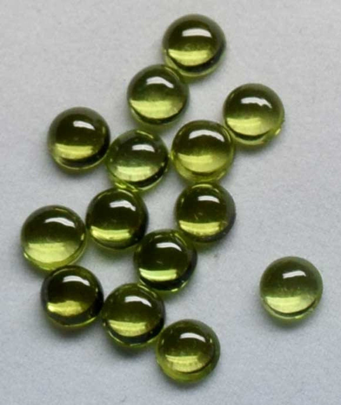 Natural Peridot Round Cabochon 3mm To 6mm Loose Gemstone