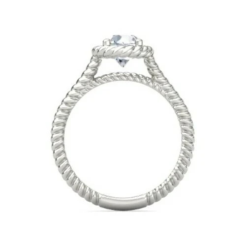 Wedding Solitaire 1.00Ct Round Cut Lab Grown Diamond Ring 14K White Gold Plated