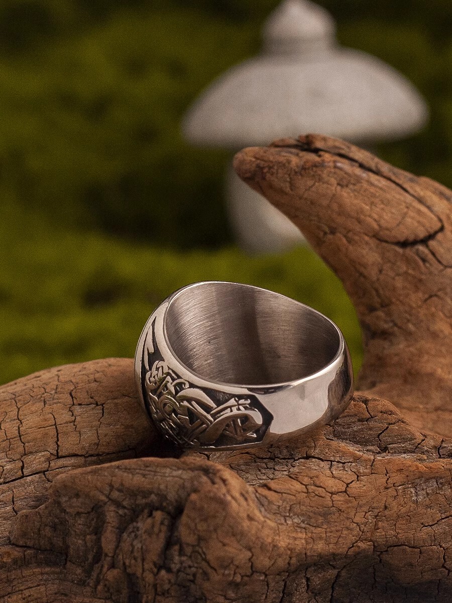 NIGHT WORKS North Sea Adventure Viking Long Ship Retro Signet Ring Men’s Rock