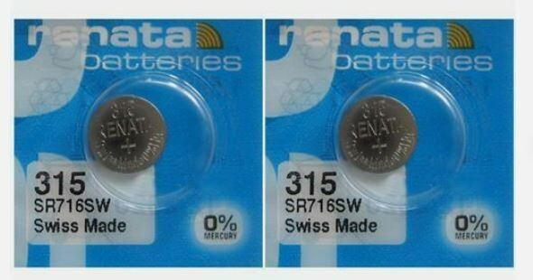 2 x Renata 315 SR716SW Silver Oxide Battery