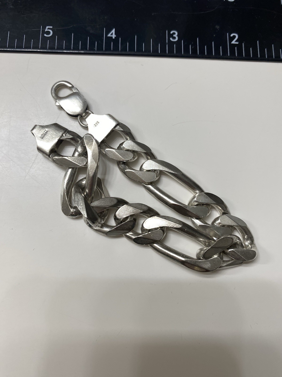 Figaro 8” Sterling Silver Bracelet Italy 60gms