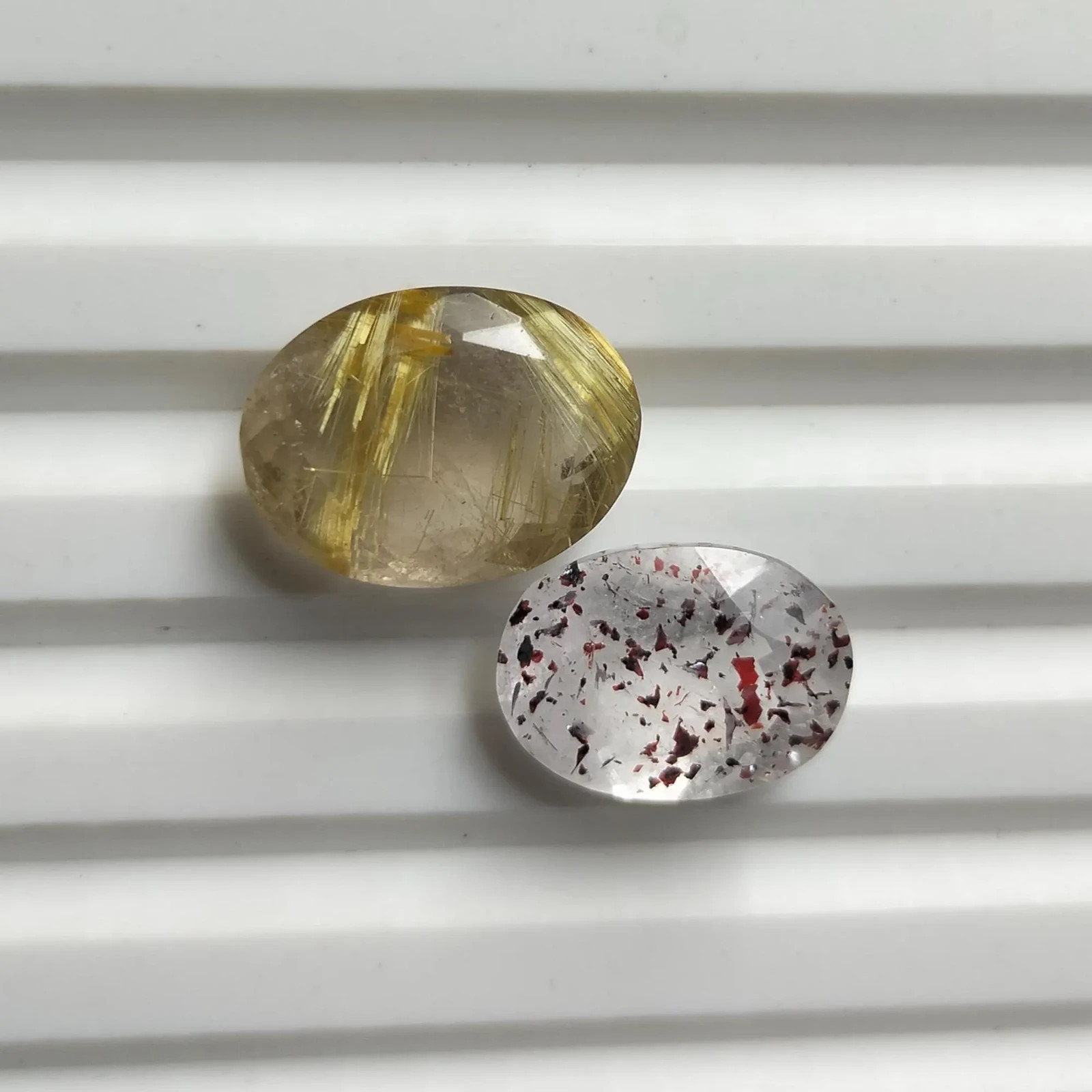Rare Crystal Gemstone Duo Golden Rutile Quartz&Super Seven 9.70Ct Jewelry Making