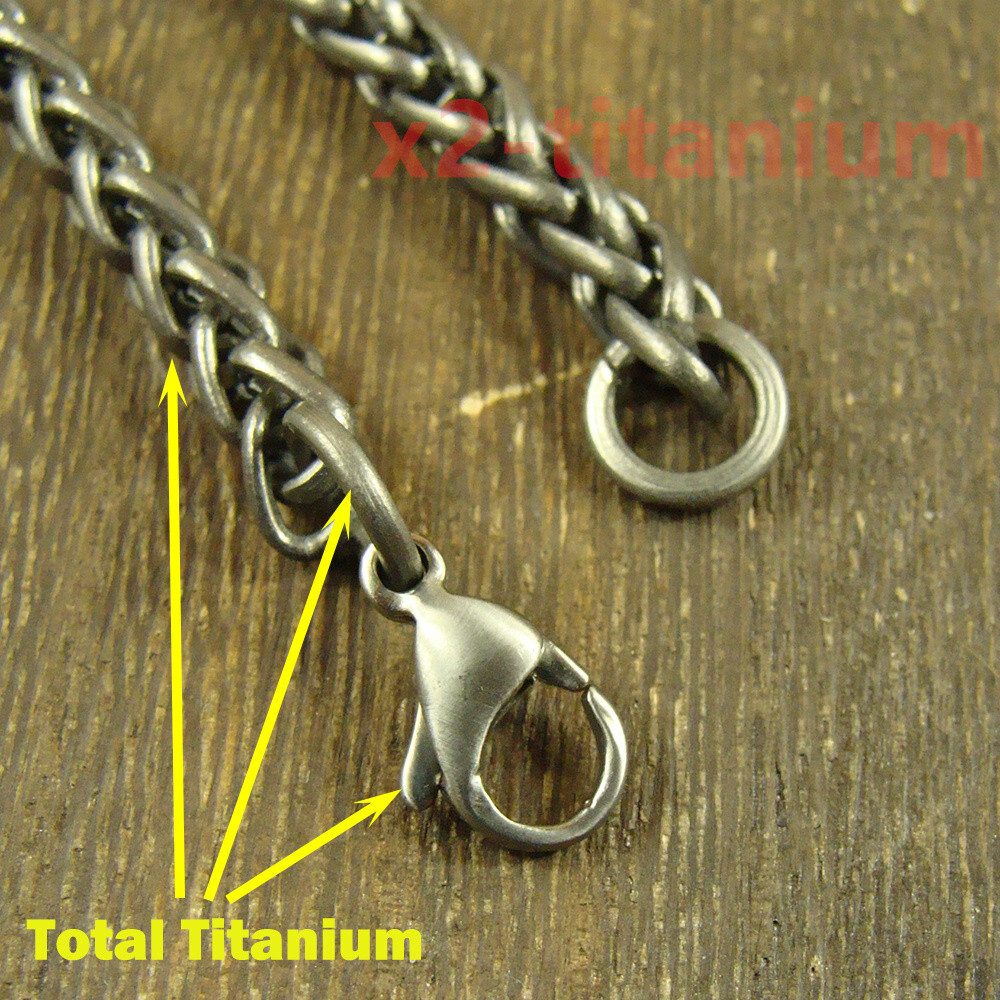 Pure Titanium Ti 5mm width anti allergy Bracelet wheat chain XH712