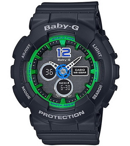 Casio Baby-G Geometric Pattern Dial Digital-Analog Ladies Watch BA-120-1B