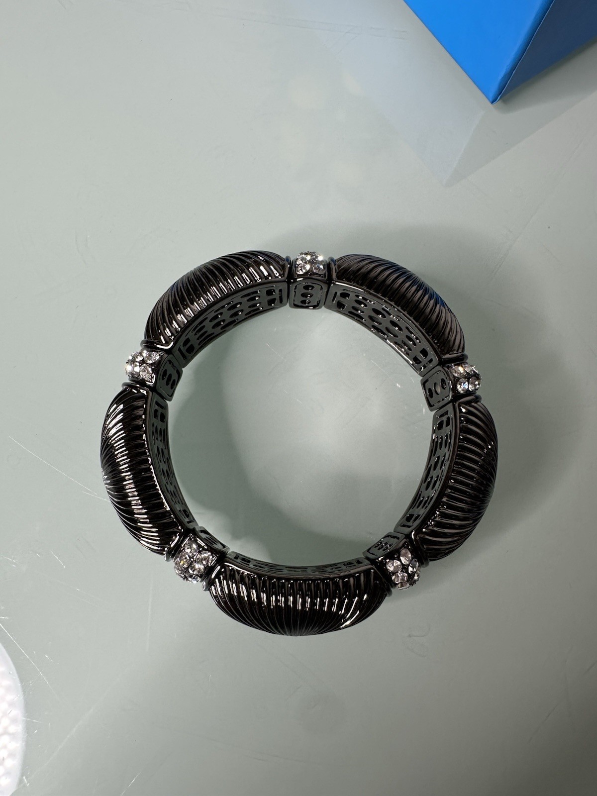 Joan Boyce Bracelet Black with Crystal. New