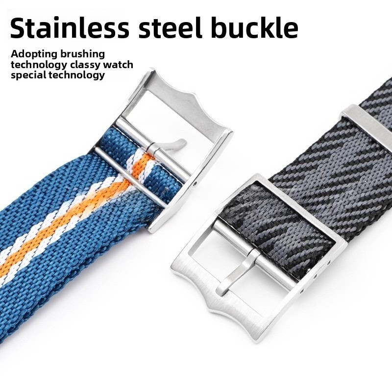 Quality Nylon Canvas Watch Strap Single-pass Band 20mm 22mm for High-end Watches