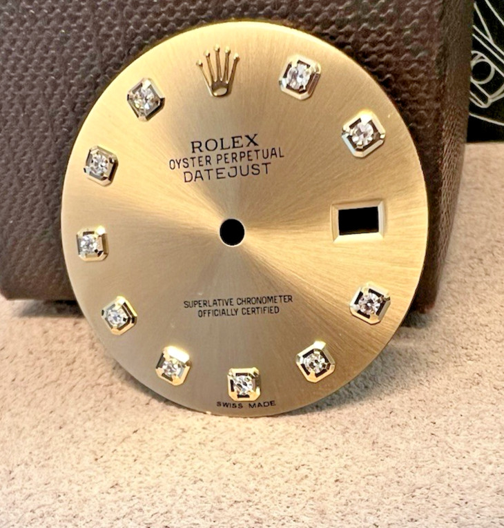 ROLEX DIAL FACTORY DIAMONDS 36MM DATEJUST CHAMPAGNE SUNBURST 126233 BRAND NEW SM