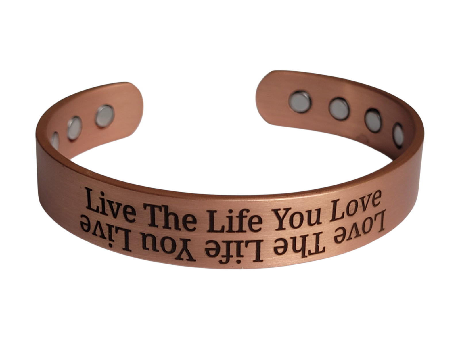 Pure Solid Copper Magnetic Bracelet Arthritis Therapy Cuff Love Life You Live