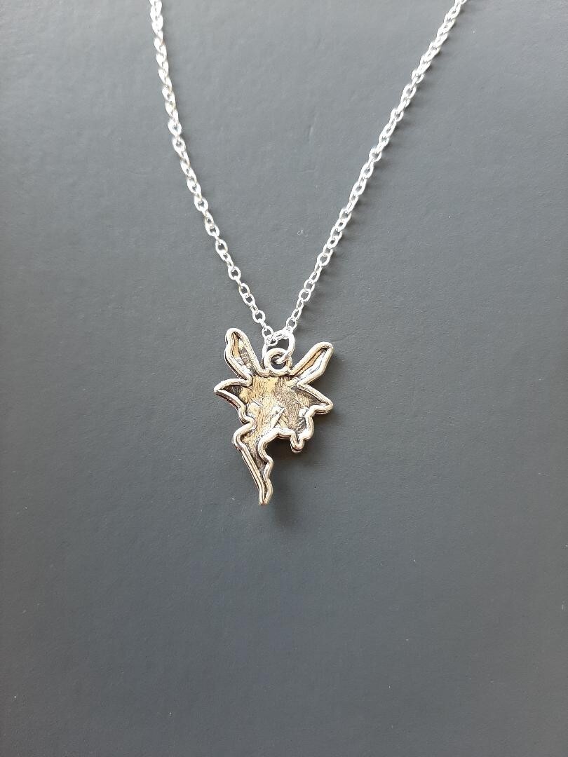 18″ Sterling Silver Plated Necklace Guardian Angel Goddess Fairy Charm F2