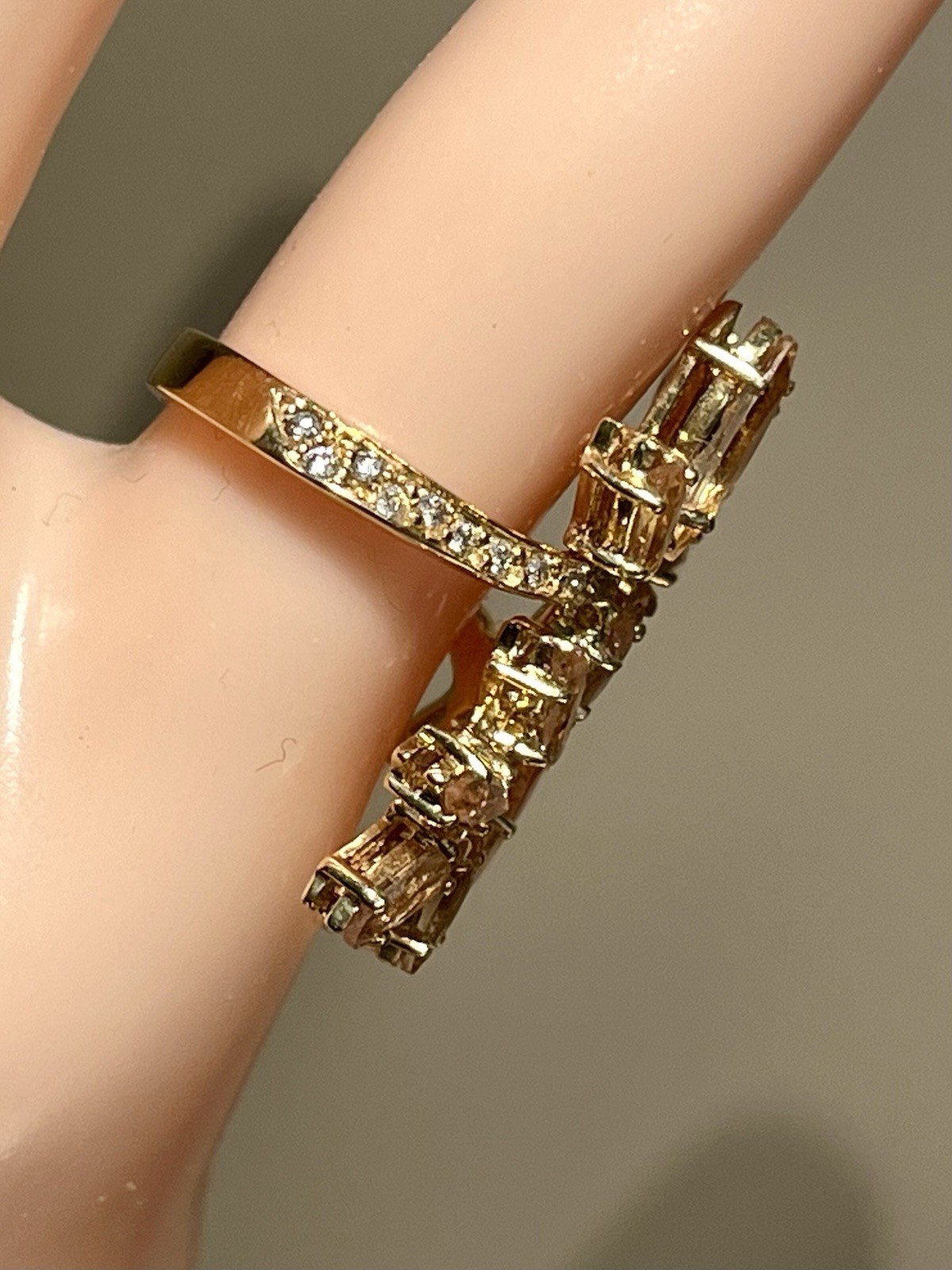18k Gold Imperial Topaz & Diamond Ring 5.61gr Vintage Estate Sizable Statement!