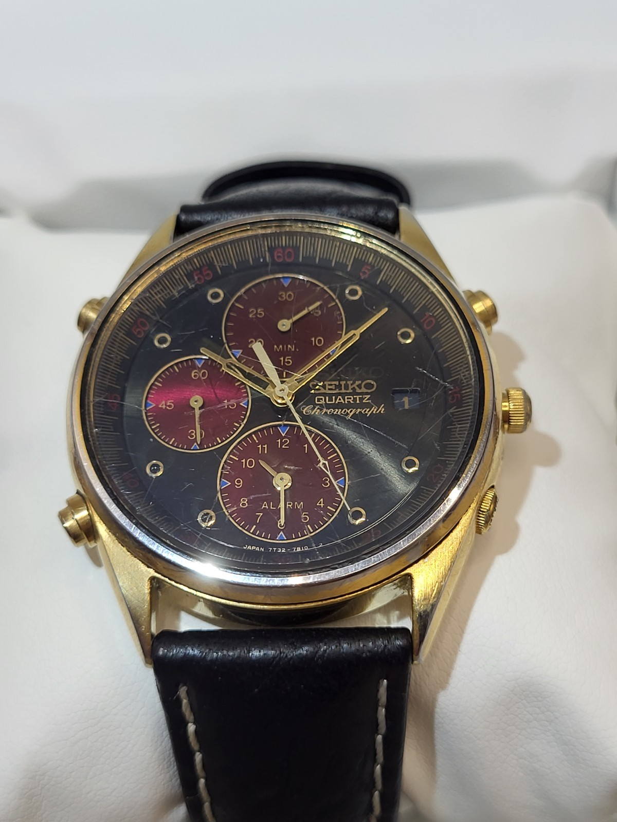 JAPAN [WORKS] 1991 SEIKO Alarm Chronograph Date 37mm Men’s Watch