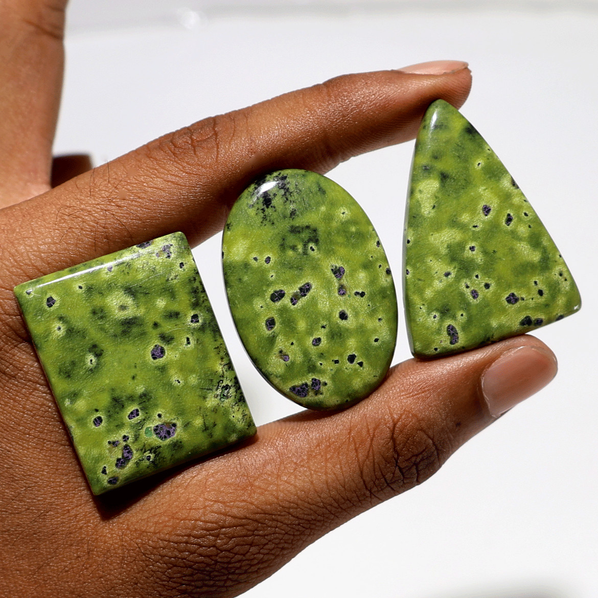 3 PC Natural Atlantisite Hi-Quality 35.4mm-41.6mm Cabochon Loose Gemstones Lot