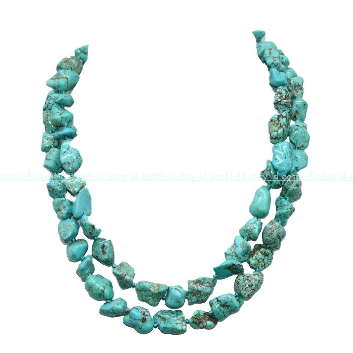 Natural Blue Turquoise 10-14mm Irregular Nugget Gemstone Beads Necklace 16-65”