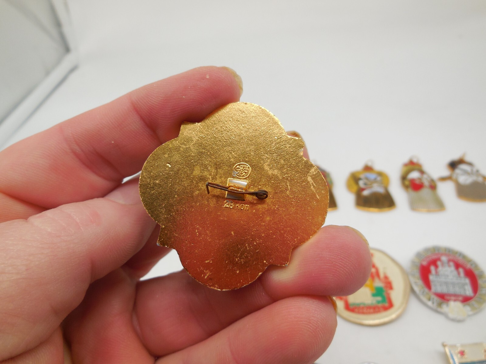 H12 Vtg Russian & Chinese Lapel Pins & Opera Mask Pendant lot Set Enamel