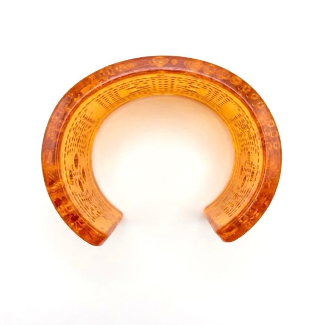 Christian Dior Bangle Cuff Bracelet Orange Logo Studs Women’s Accessory