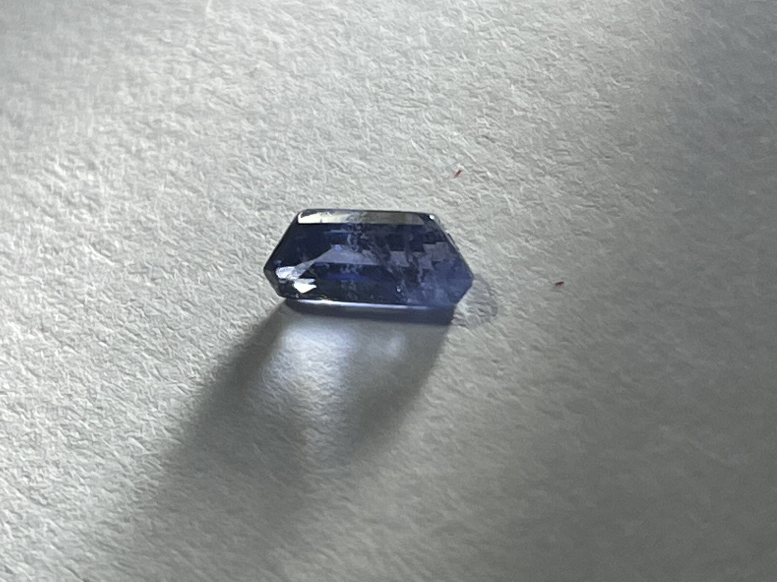Benitoite from CA/USA fac cut in Germany 0.56ct 7.3x3mm Freeform
