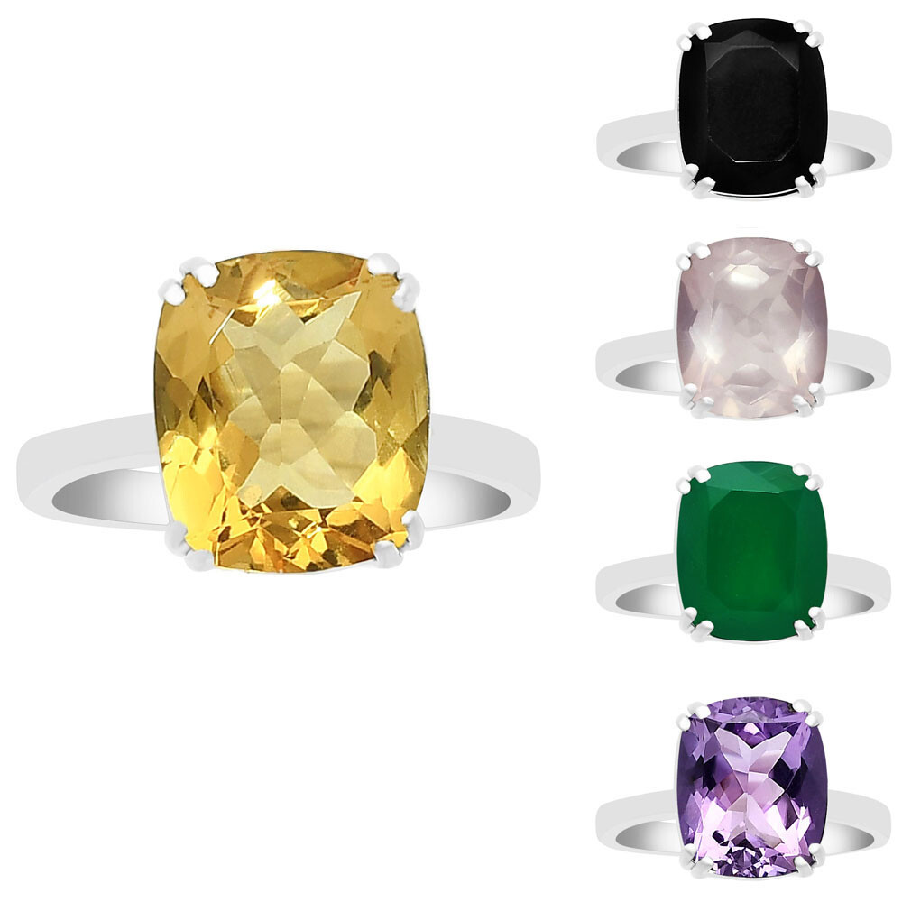Natural Gemstone Cushion Shape 925 Silver Ring Size 7-9 Jewelry DGR1139 R-1020