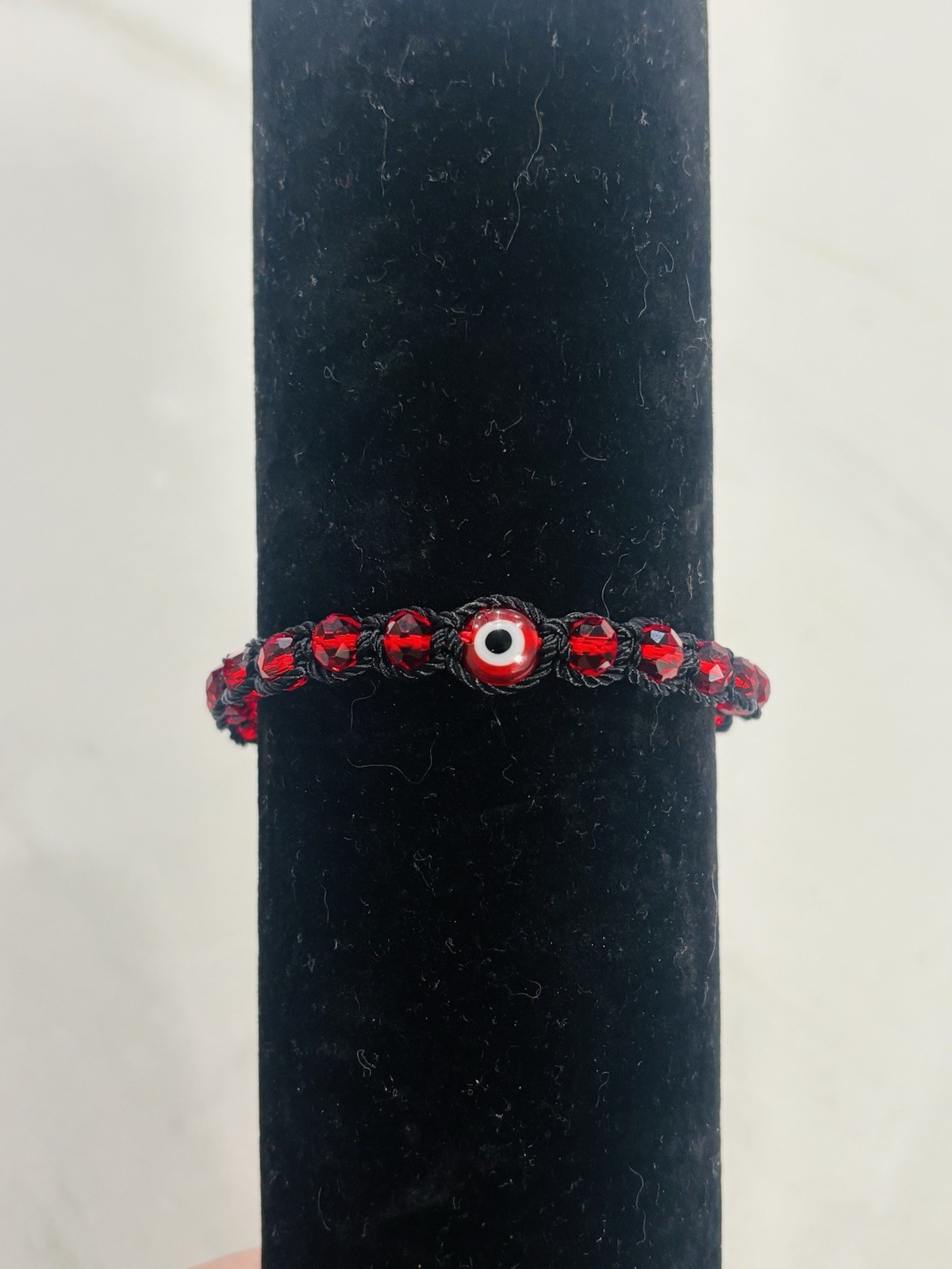 Red Evil Eye Bracelet – Protection & Good Luck – Adjustable Macrame Knot