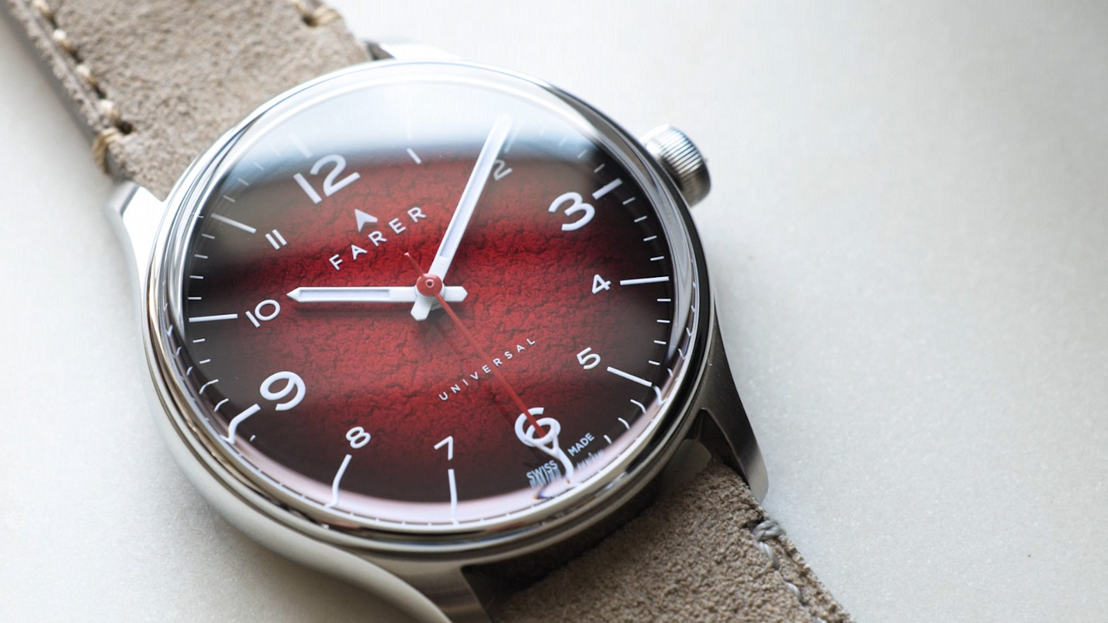 Farer Alert 39mm Red Dial Automatic Swiss G101 Complete Set