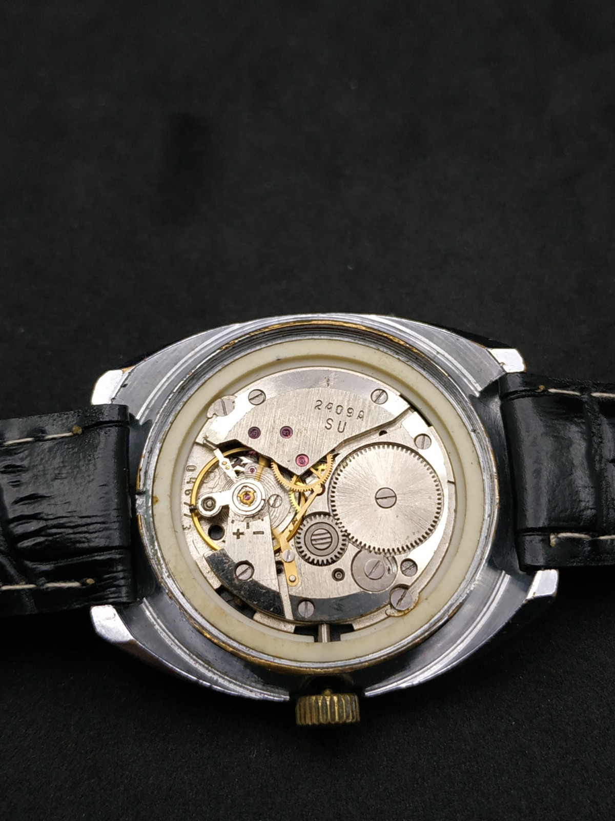 Men’s Dress Watch Wostok Vintage USSR Mechanical 2409A Retro Vostok Black Soviet