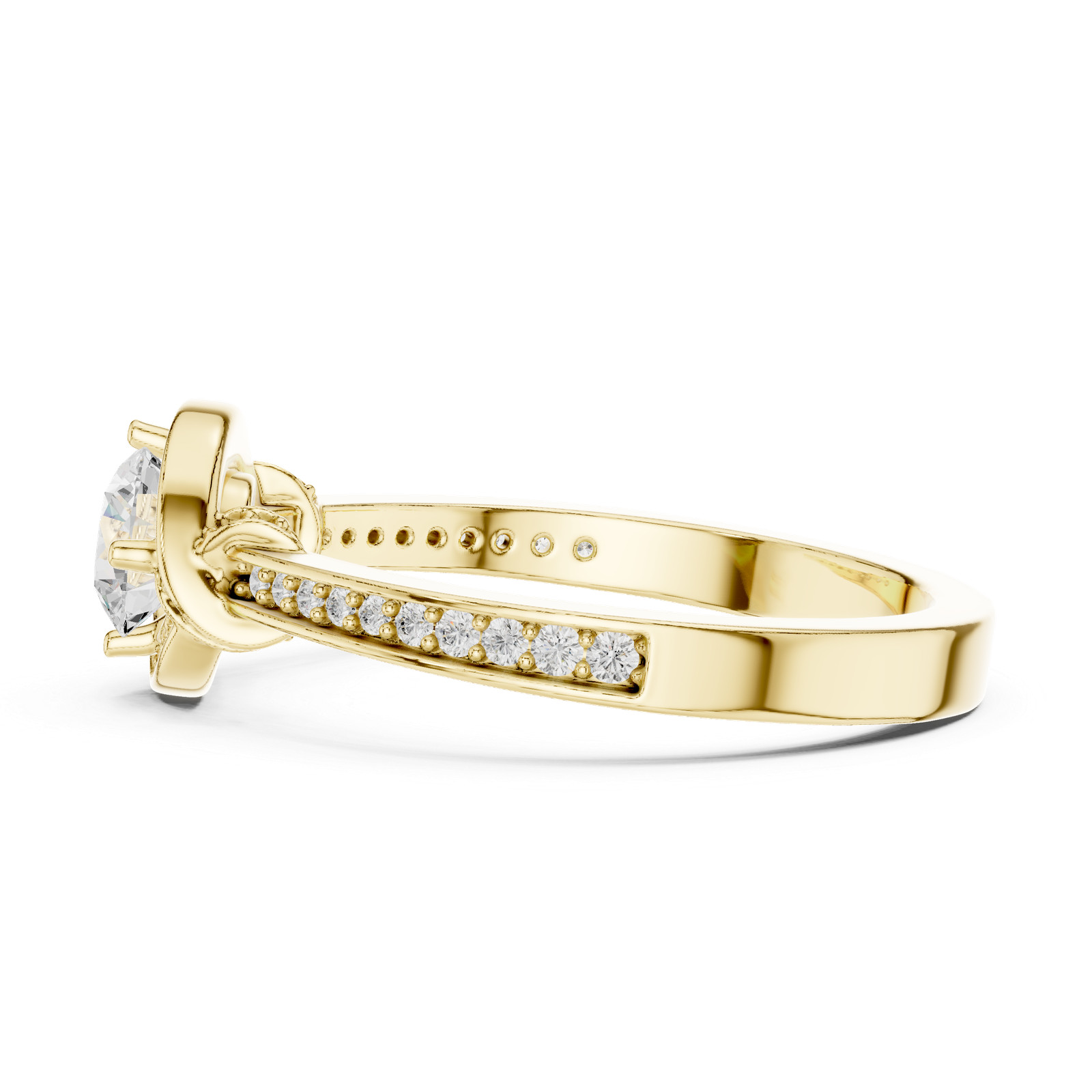Engagement Floral Motifs Eternity Ring 53pc VVS1/D Round Diamond Gold Over o319