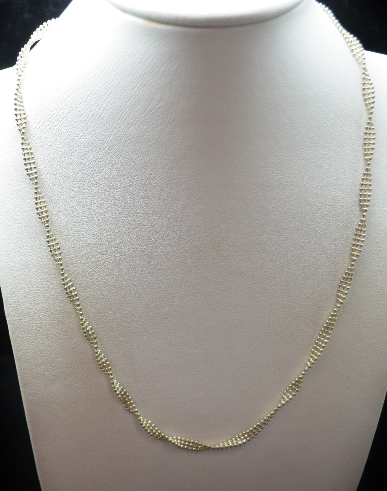 Sterling Silver Cool Beaded Texture Rope Chain Necklace 20.0″ #FMZ566