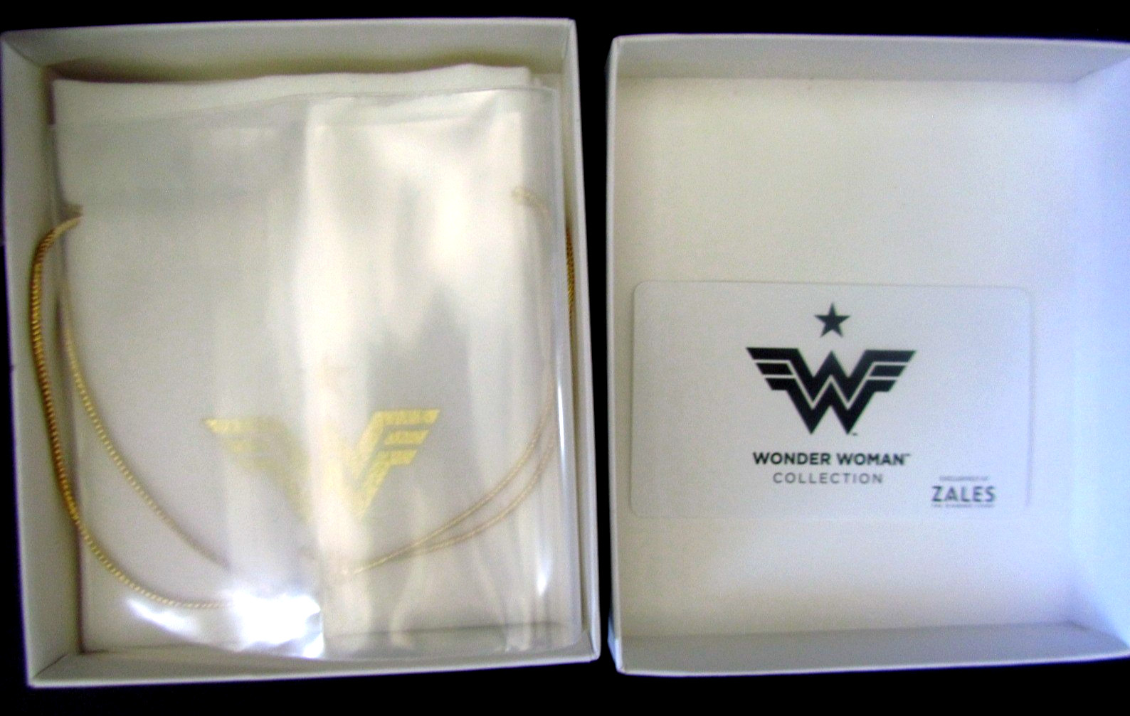 ZALES Wonder Woman Collection 10K IKS Yellow Gold Diamond Pendant/Necklace w/Box