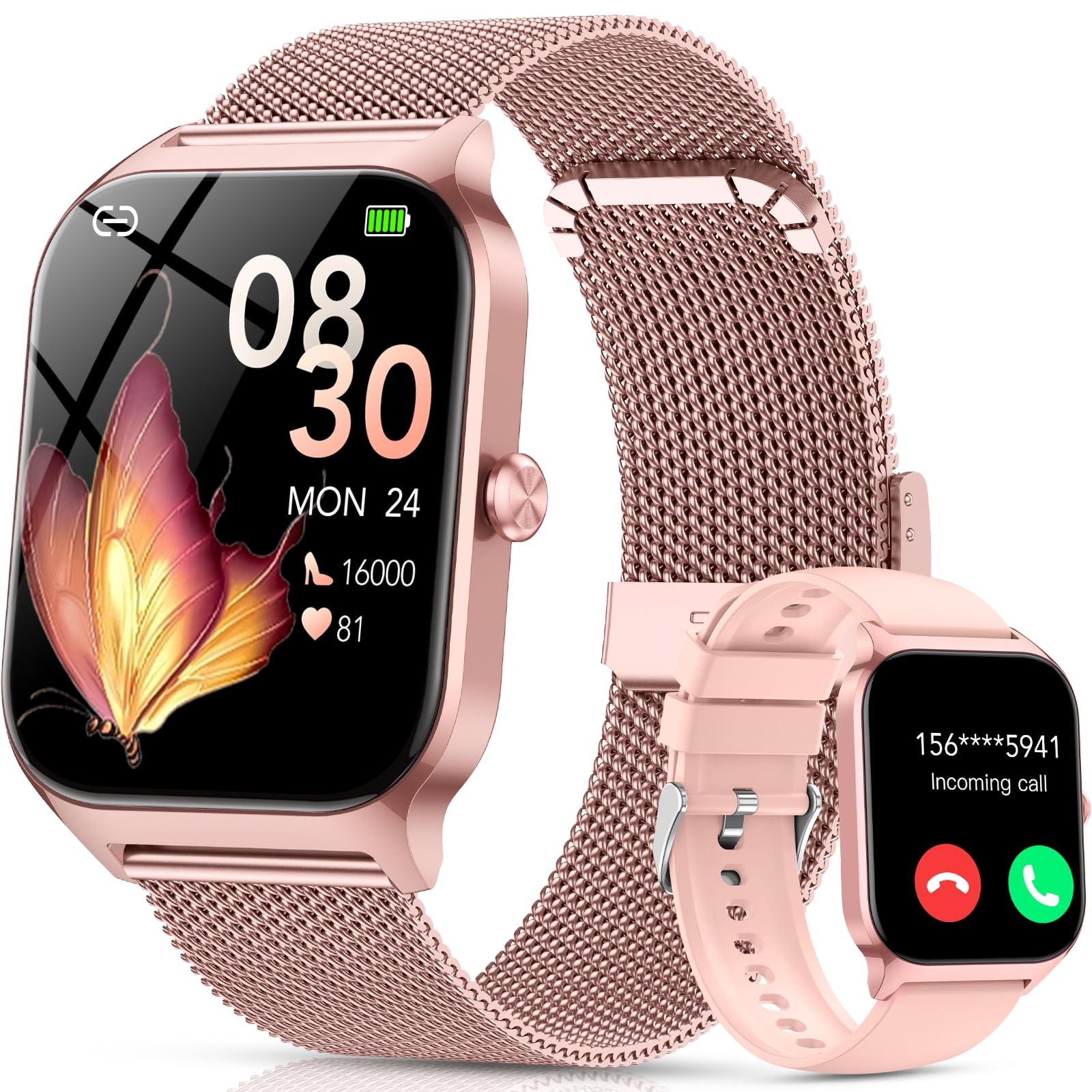 Smart Watch 1.85 Inch HD Fitness Tracker Heart Rate Sleep Monitor Waterproof…