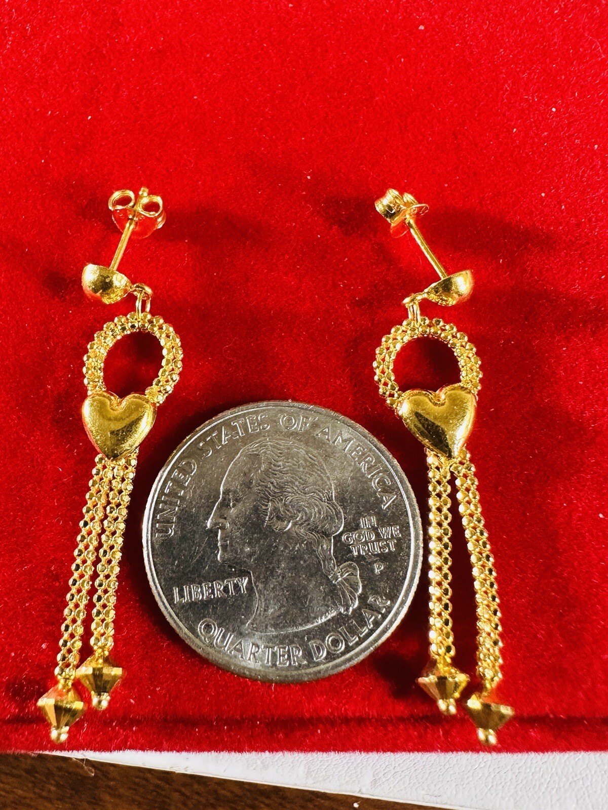22CT 22K 916 Real Fine Gold Women’s Dangle Balls Beads Earring 5.1g