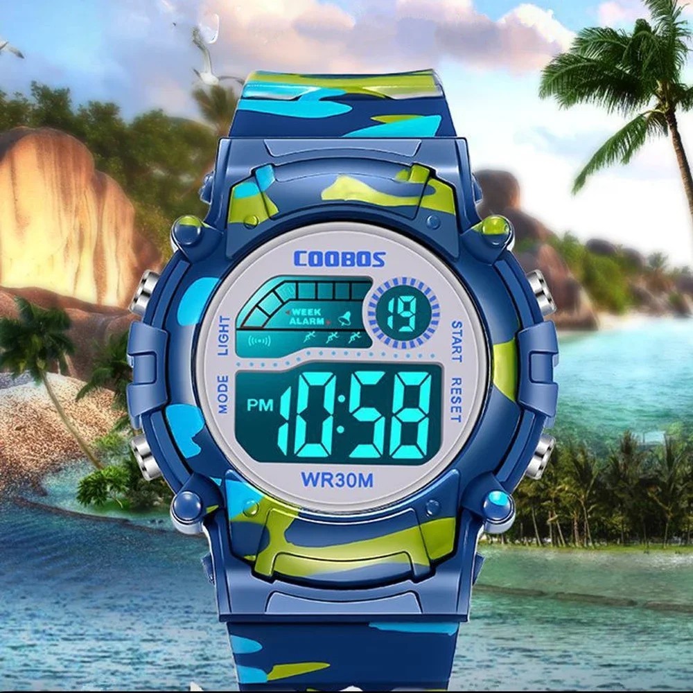 Kids Children Boys Girls Colour Digital Sports LED Wrist Watch Watches UK