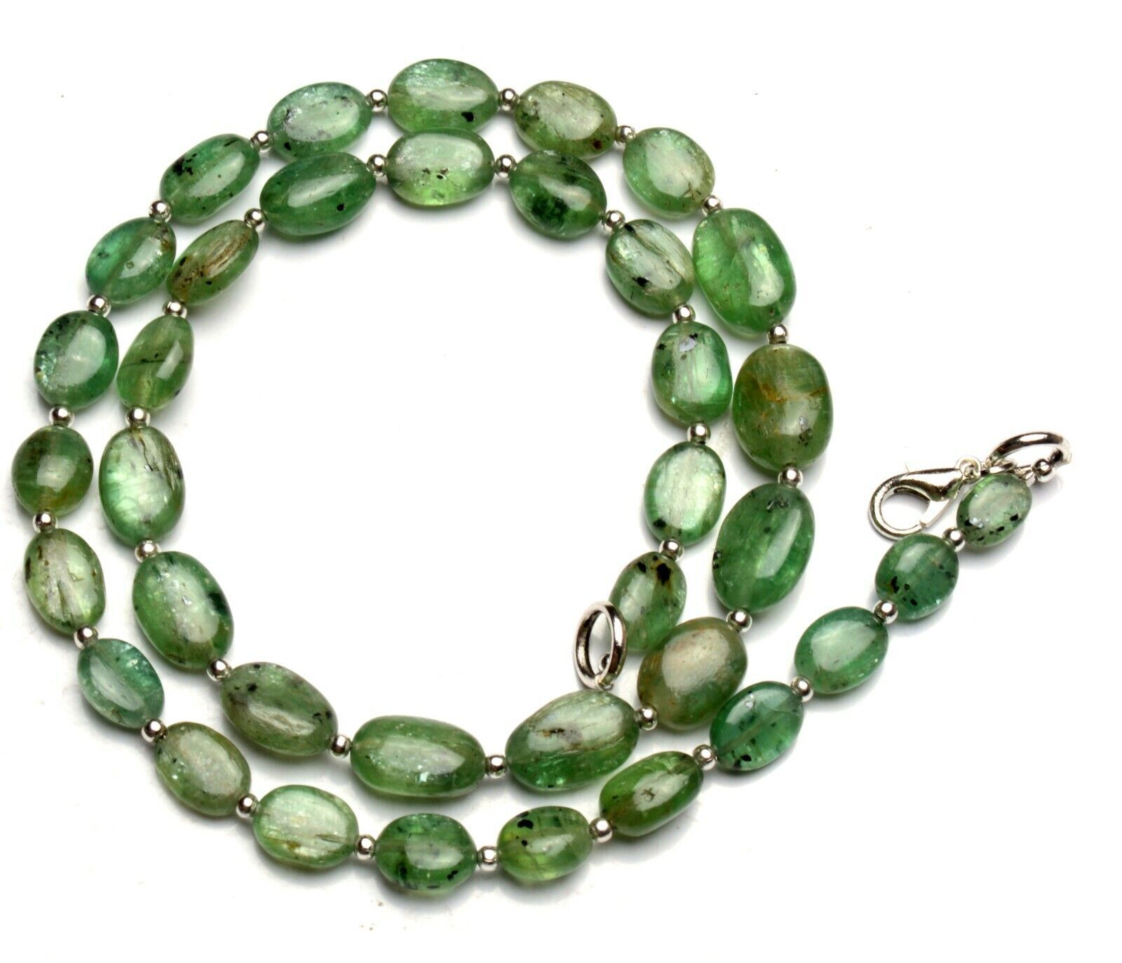 Natural Gem Mint Green Kyanite Oval Nuggets 18″ Necklace 9×7 to 13x9mm Beads