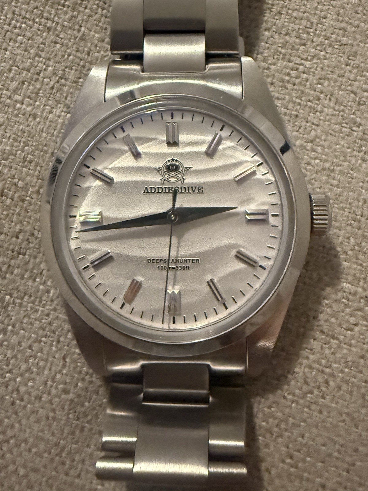 Addiesdive AD2030 White Sand Dial VH31 Sweeping Quartz Watch
