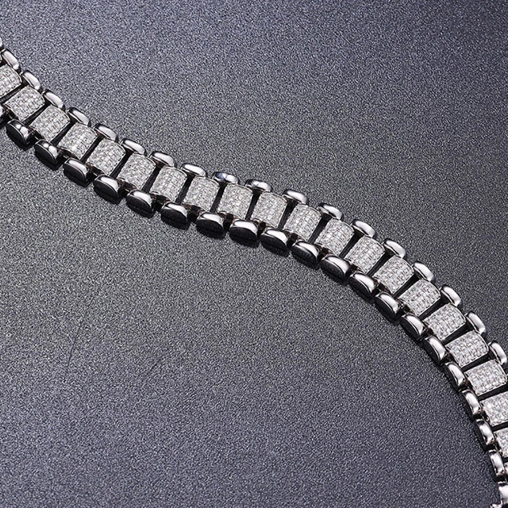 Luxury D Color VVS Moissanite Bracelet 925 Silver 7.5 Inches WG
