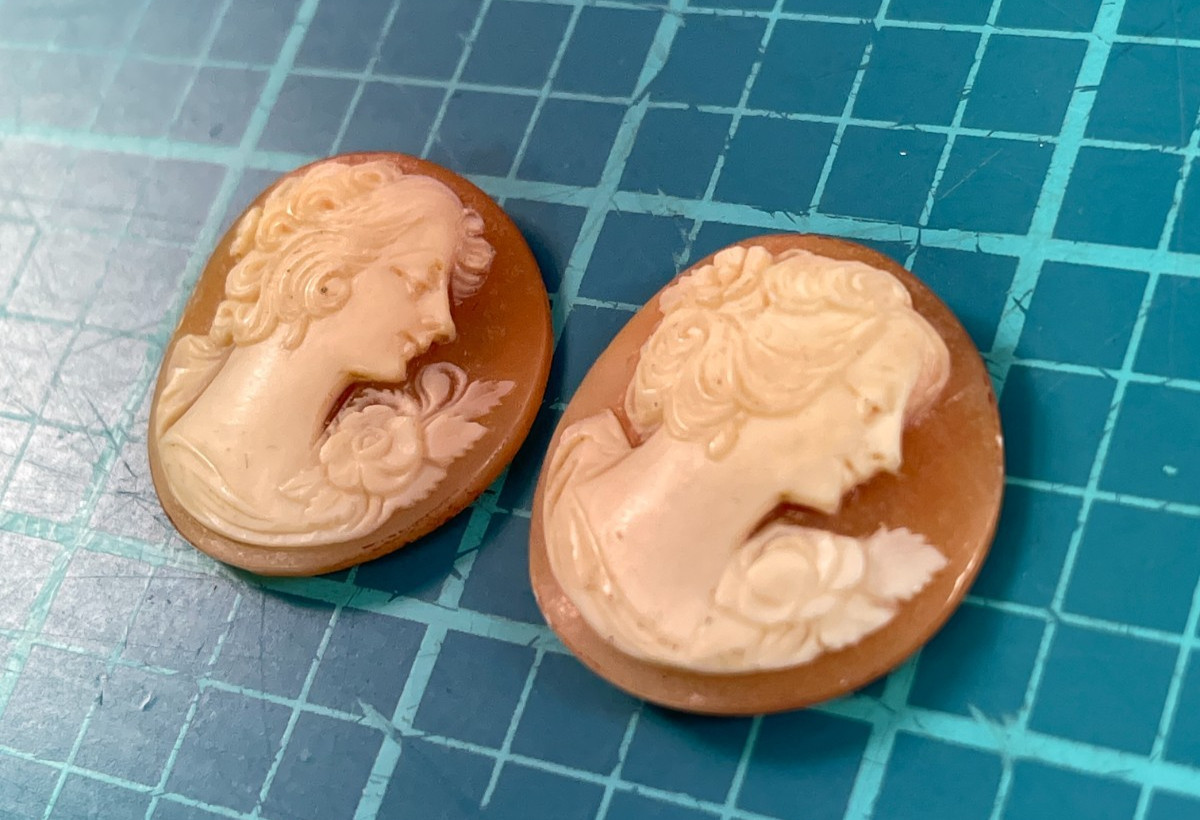 Antique Matched Pair Shell Cameos