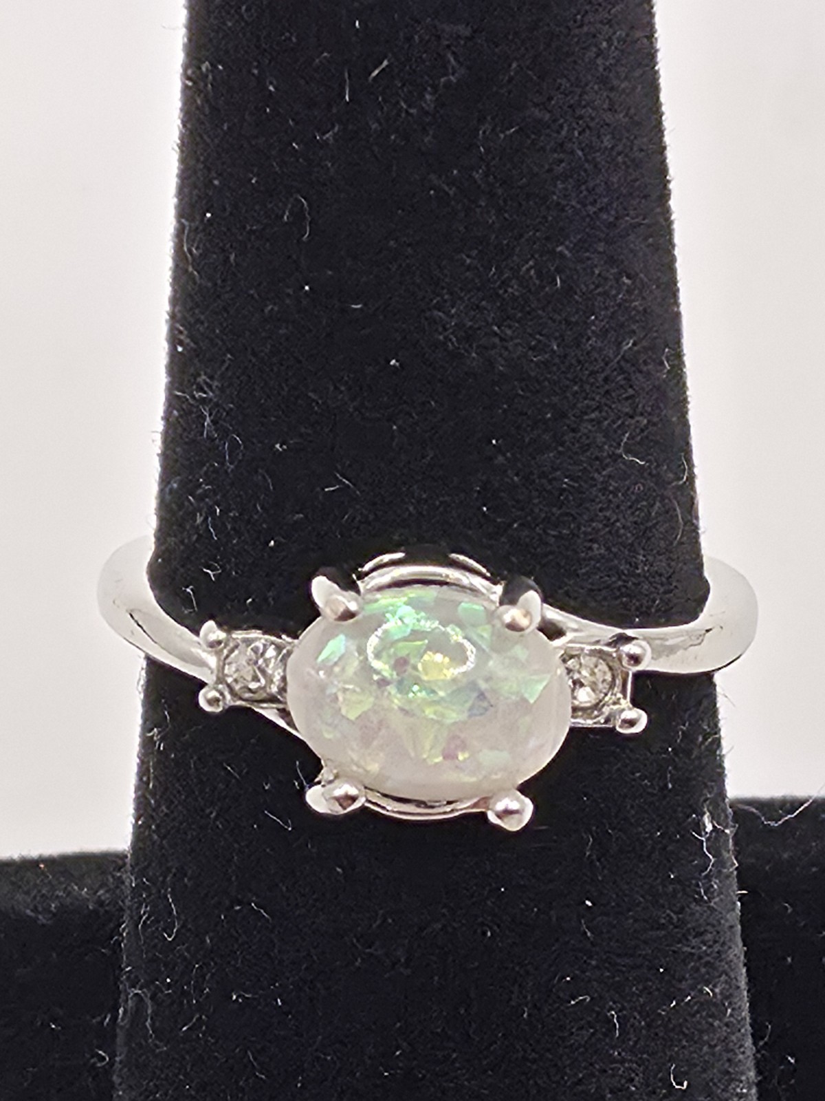 Fire Opal Ring Silver Toned Women Ring Birthday Gift Ring For Daughter