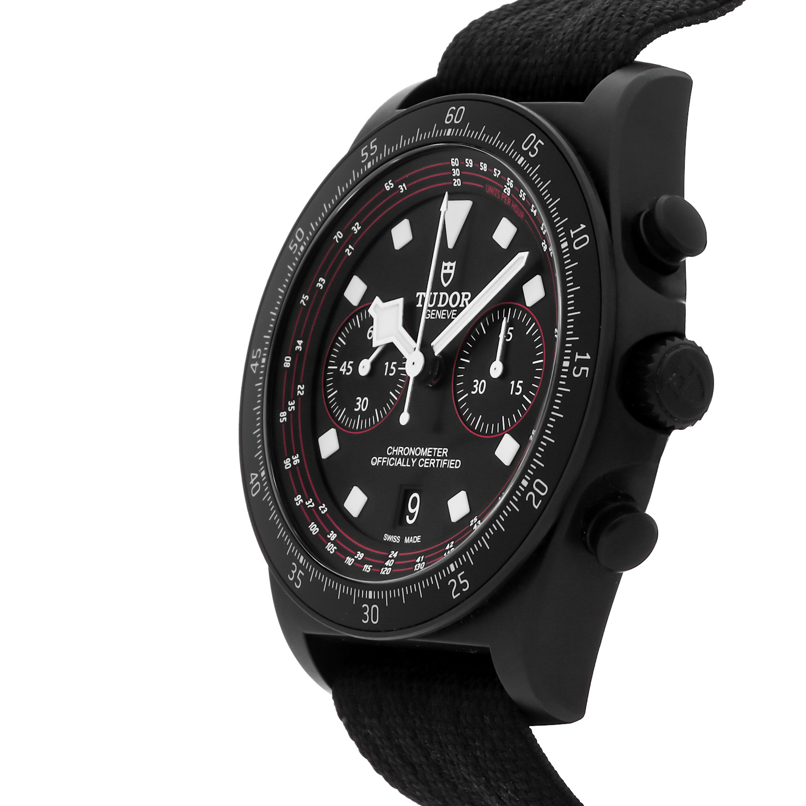 Tudor Pelagos FXD Chrono Black Carbon Composite Auto 43mm Strap Watch 25827KN