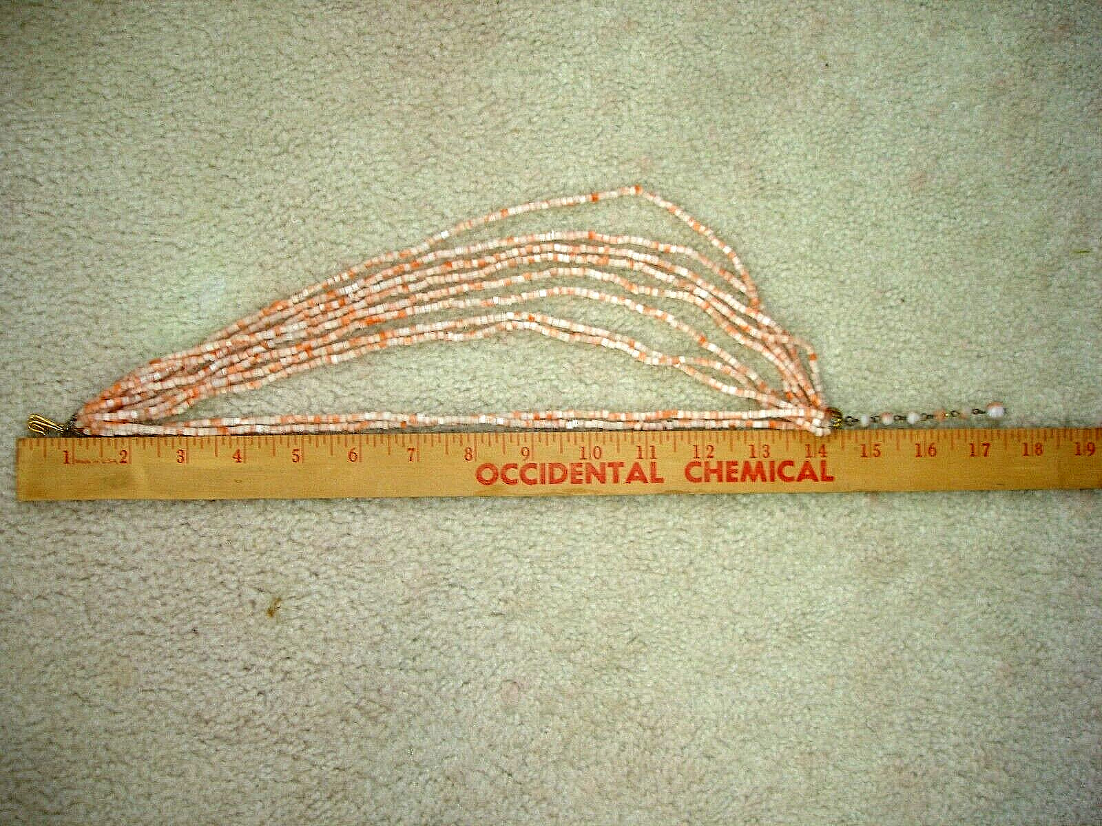 Vintage LOT 4 Multi-Strand GLASS BEAD Necklaces-Gold, Neutral Tan, Orange, Brown