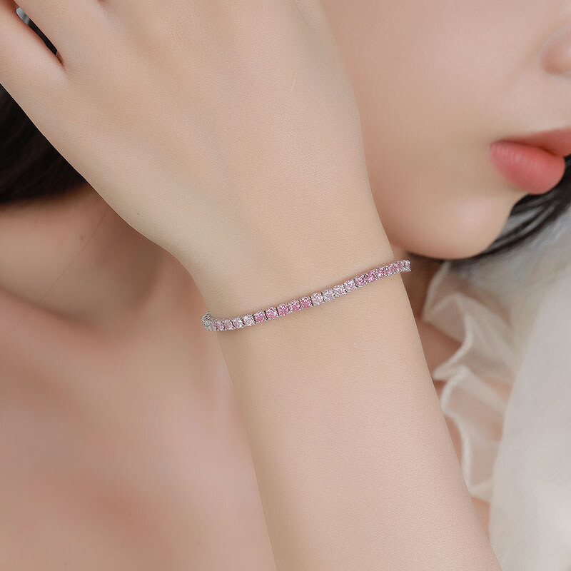 3mm Real Moissanite Tennis Chain Bracelet 925 Sterling Silver Pass Tester Hiphop