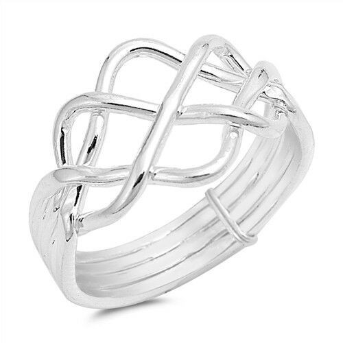 Ring Genuine Sterling Silver 925 High Polish Finish Face Heigh 12 mm Sizes 5- 13