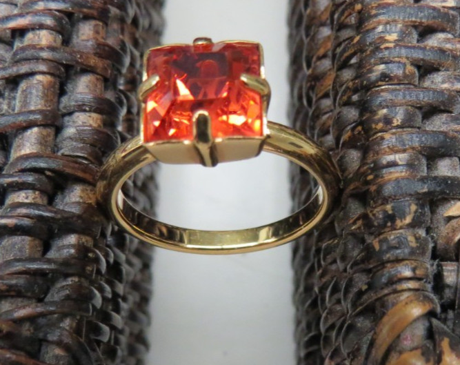LOUIS VUITTON Ring Size 7 Cosmopolitan Coral Red .